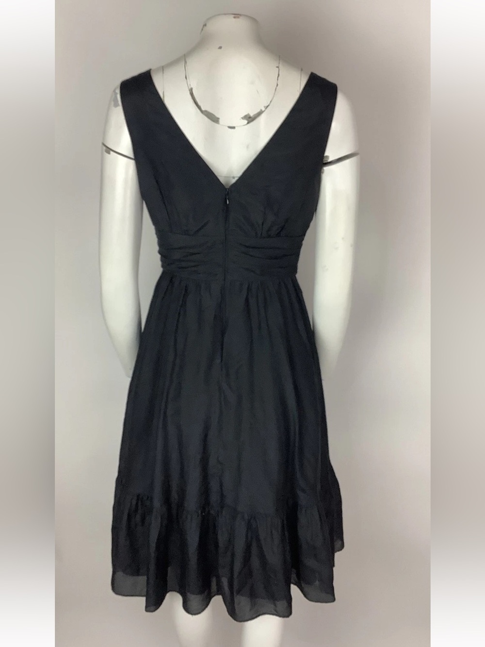 White House Black Market Black Sleeveless V-Neck Midi Dress - Picture 3 of 5